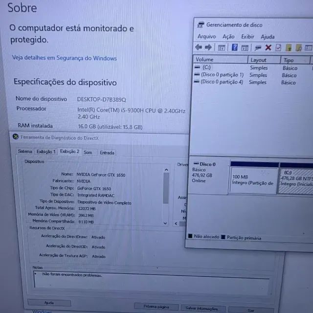 Notebook Acer Nitro i5 9th - 16Gb Ram - GTX 1650 - 512Gb SSD - Foto 2