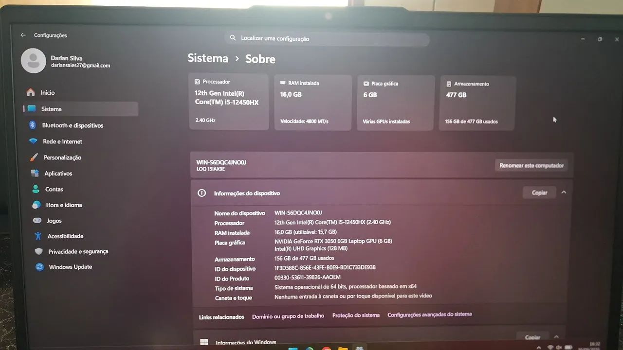 VENDO NOTEBOOK GAMER LENOVO LOQ-e - Foto 5