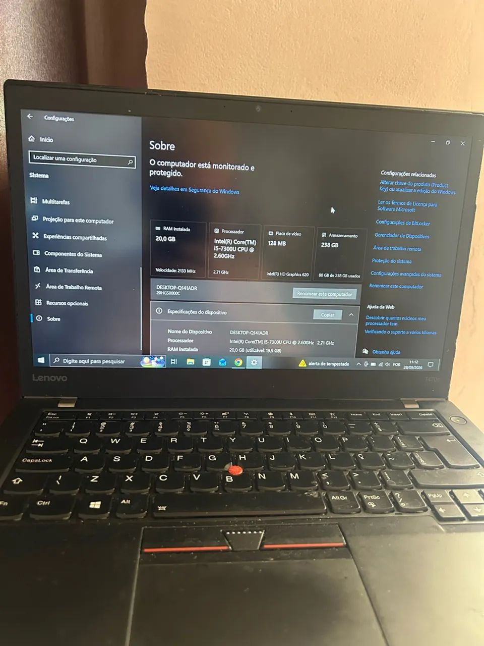 Notebook Lenovo T470s  - Foto 3