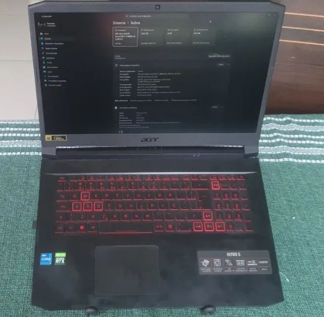 Notebook Gamer Acer Nitro 5 RTX 3050 / 24GB Ram / 500GB SSD