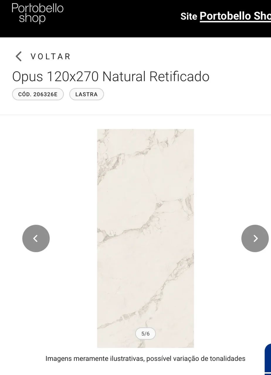 Porcelanato Opus Alto Padrão 1,20x2,70m Retificado  - Foto 2
