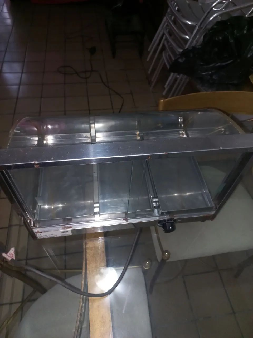 Vitrine curva bandeja com termostato