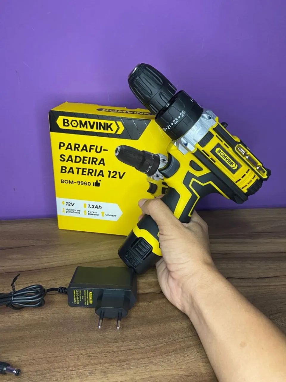 Parafusadeira à Bateria 12V 1.3Ah BOM-9960 BomVink - Foto 2