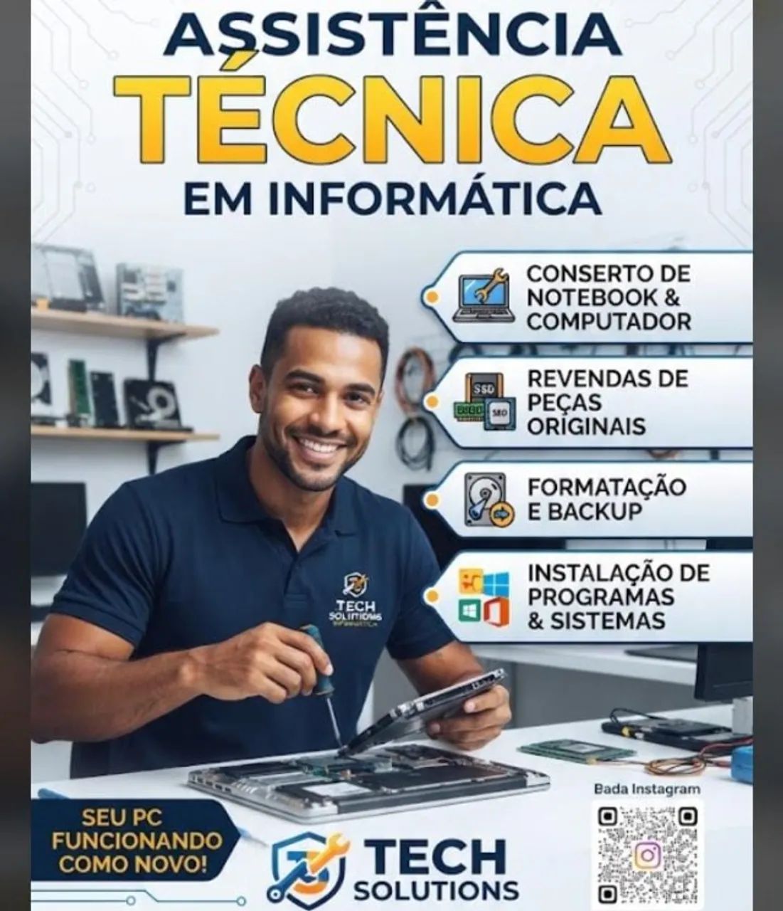 Manutenção e conserto de laptop , desktop(Itaperi e região)