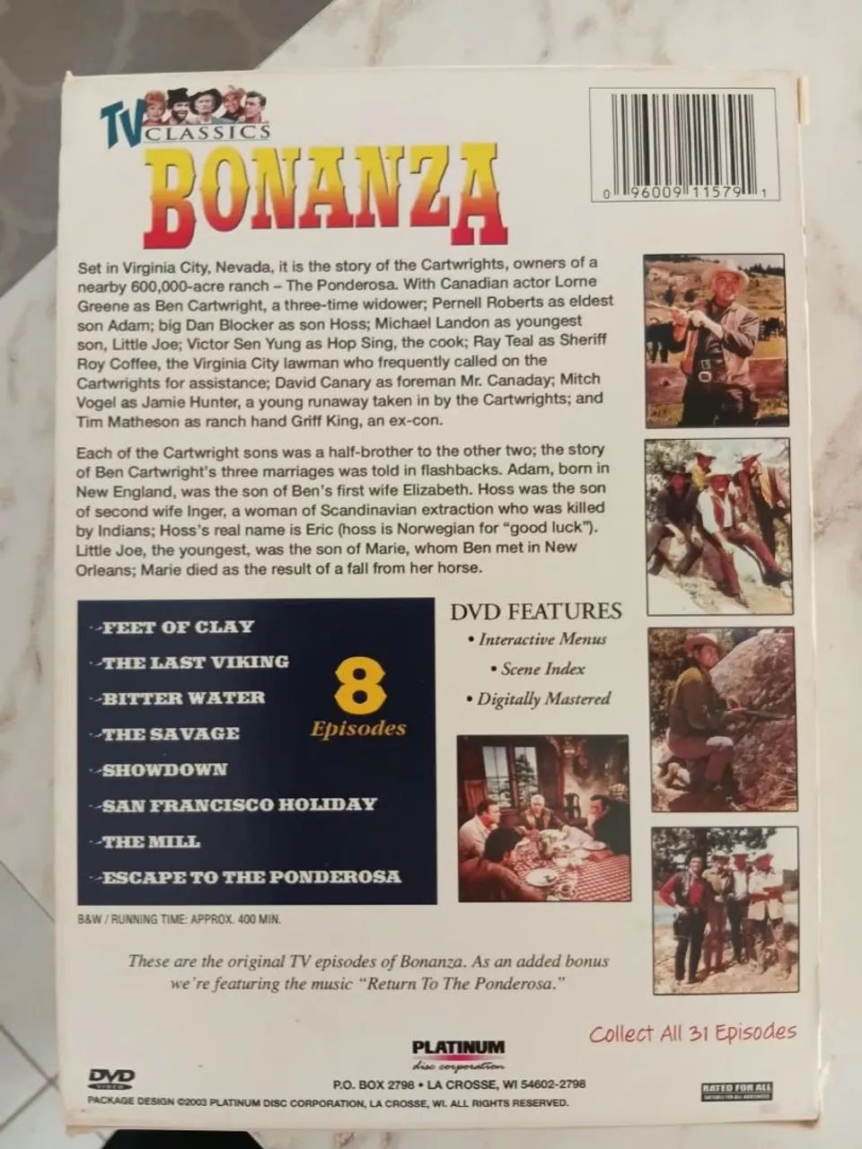 Dvd duplo Bonanza TV Classics (8 episódios + de 6h) - Foto 3