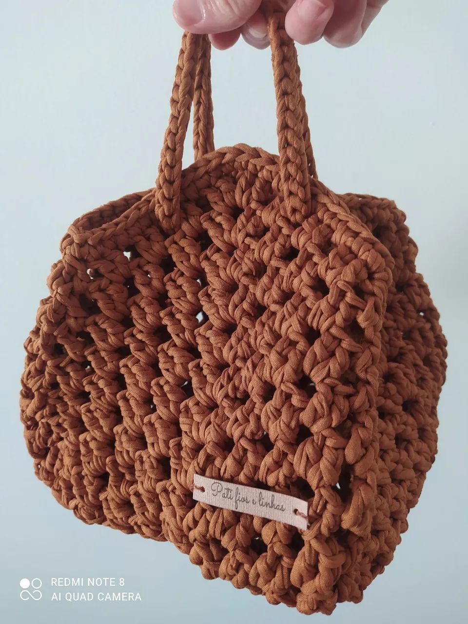 Bolsa em crochê modelo flor de lótus  - Foto 2