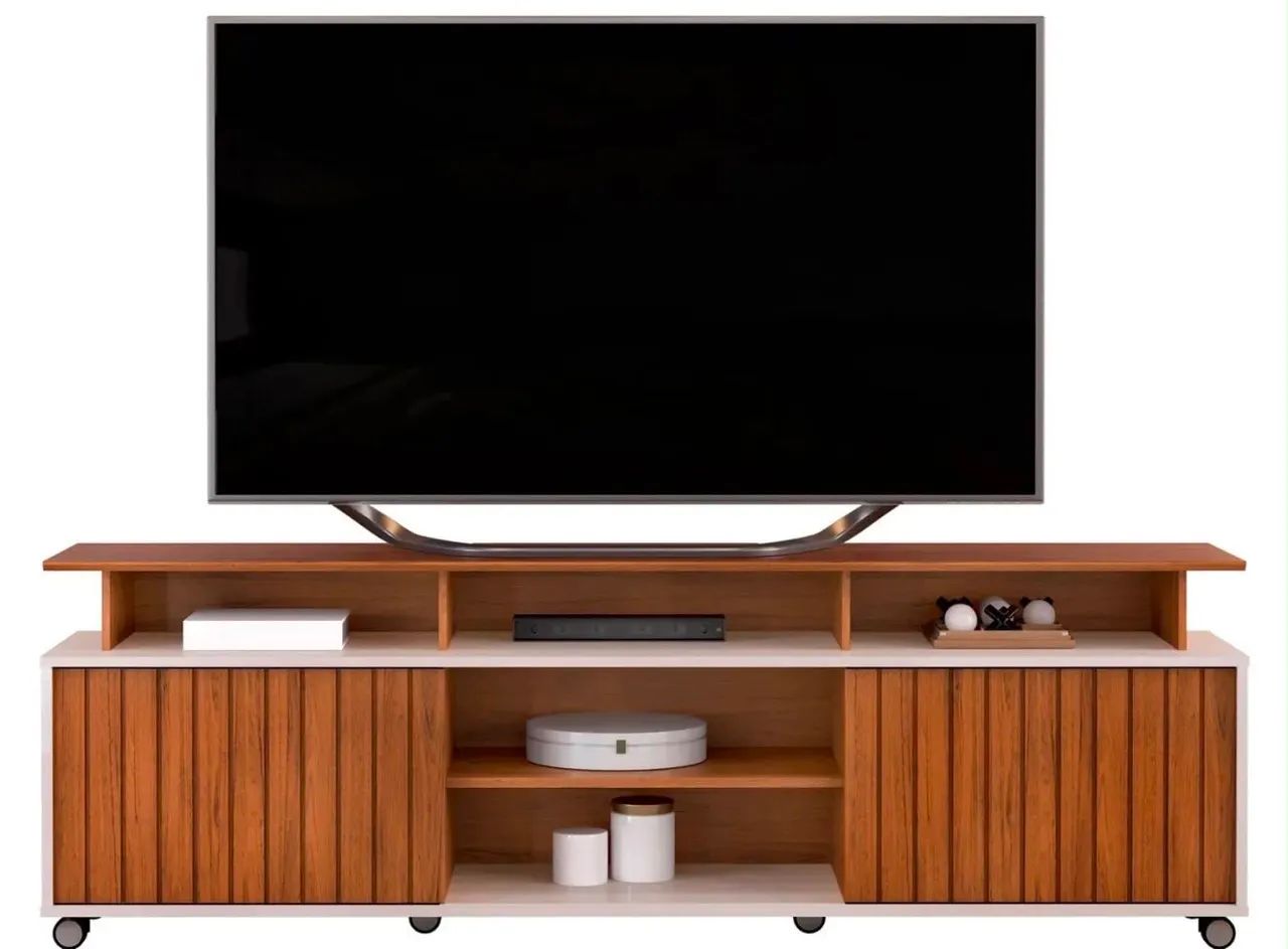 Rack com Painel e Rodinhas -Entrega Grátis - 