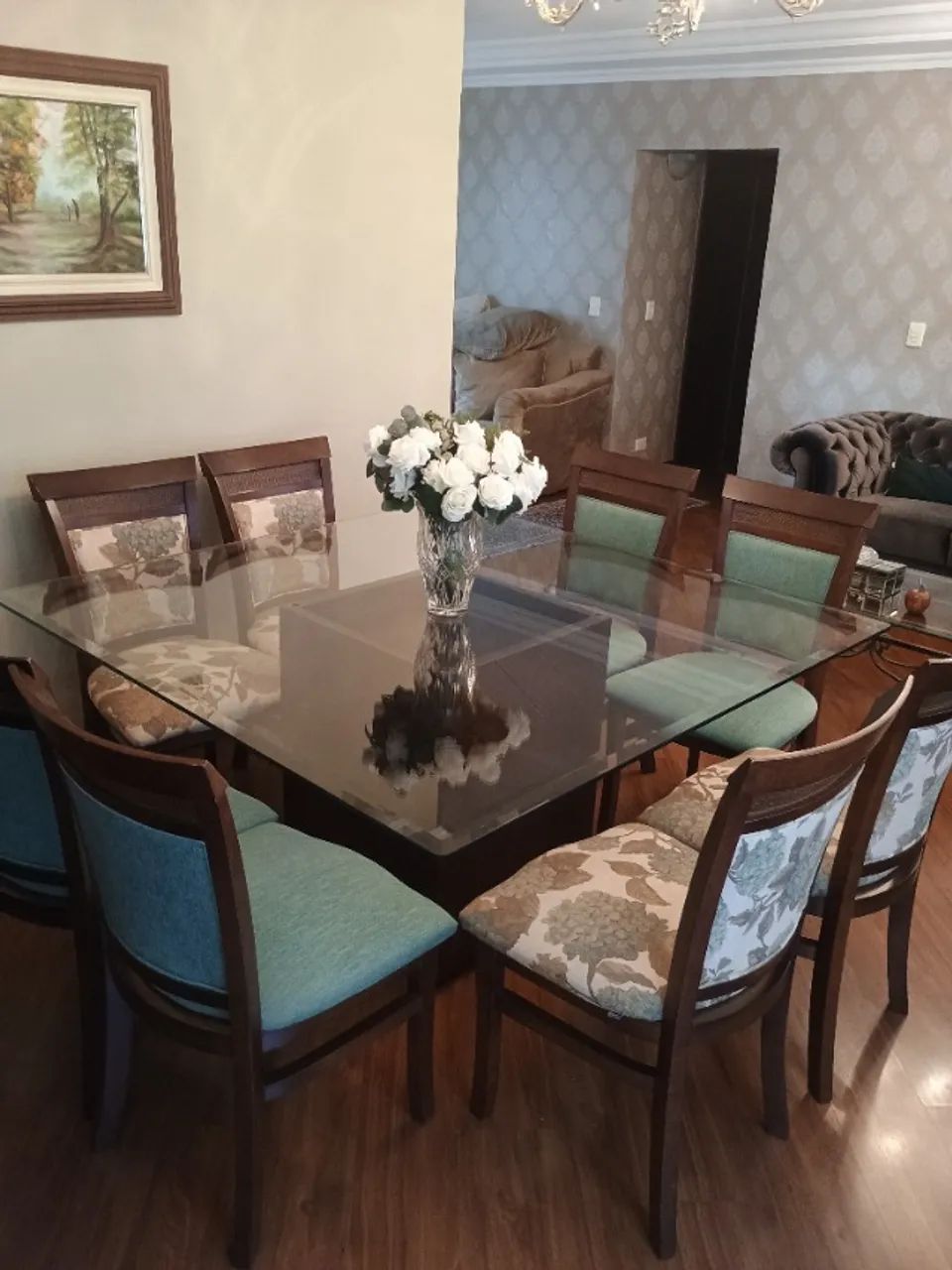 Mesa de jantar quadrada com 8 cadeiras  - Foto 5
