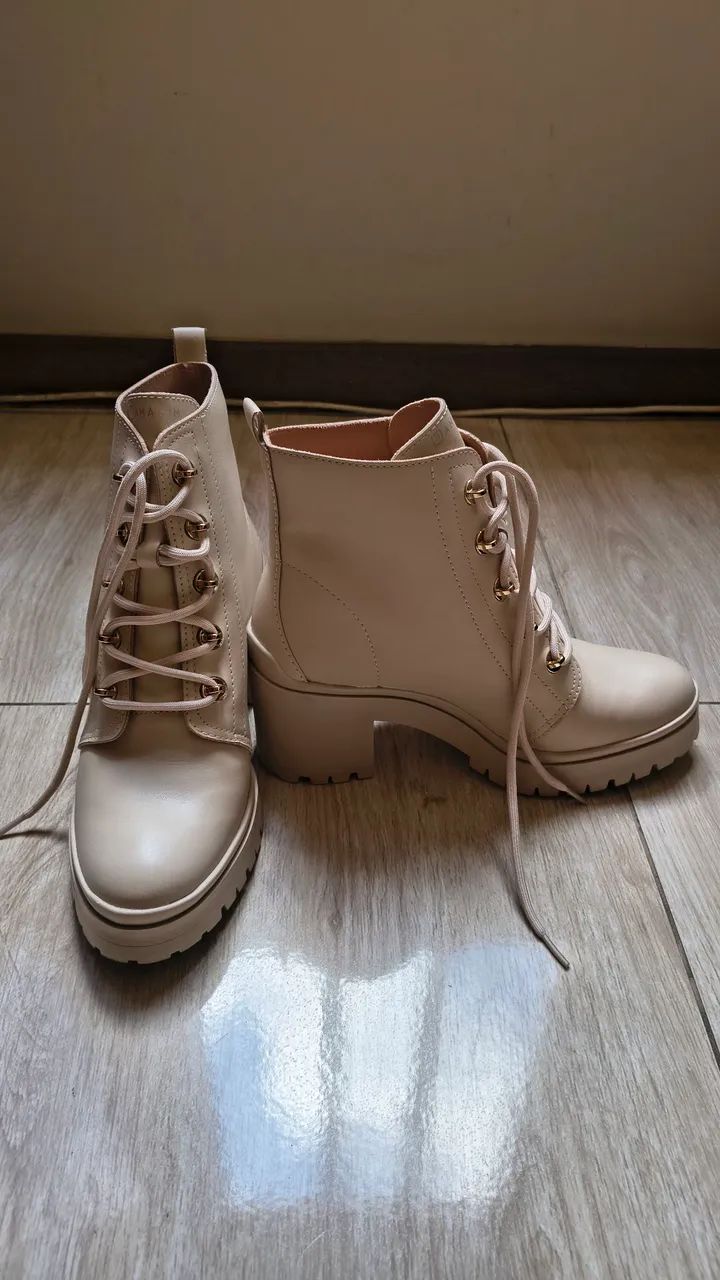 Bota coturno off white Ramarim - Foto 4