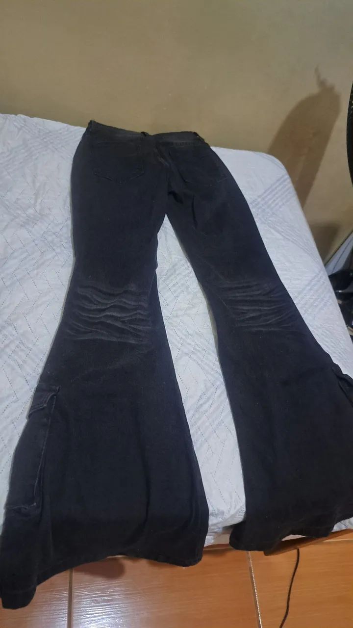 calça preta jeans do aliexpress - Foto 2
