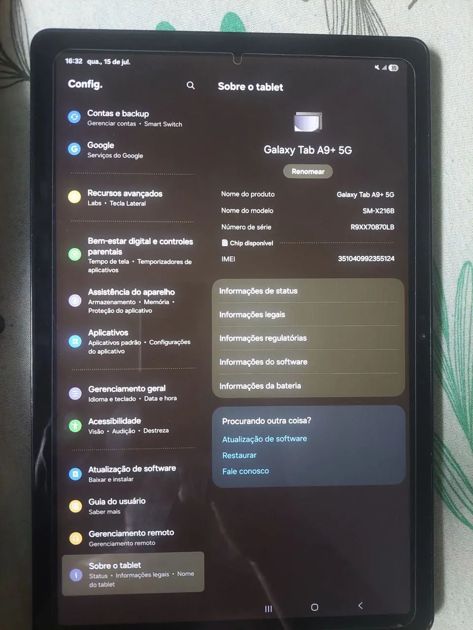 VENDO GALAXY TAB A9+ 5G 64 OU TROCO COM IPHONE 11 OU  12 GB  - Foto 2