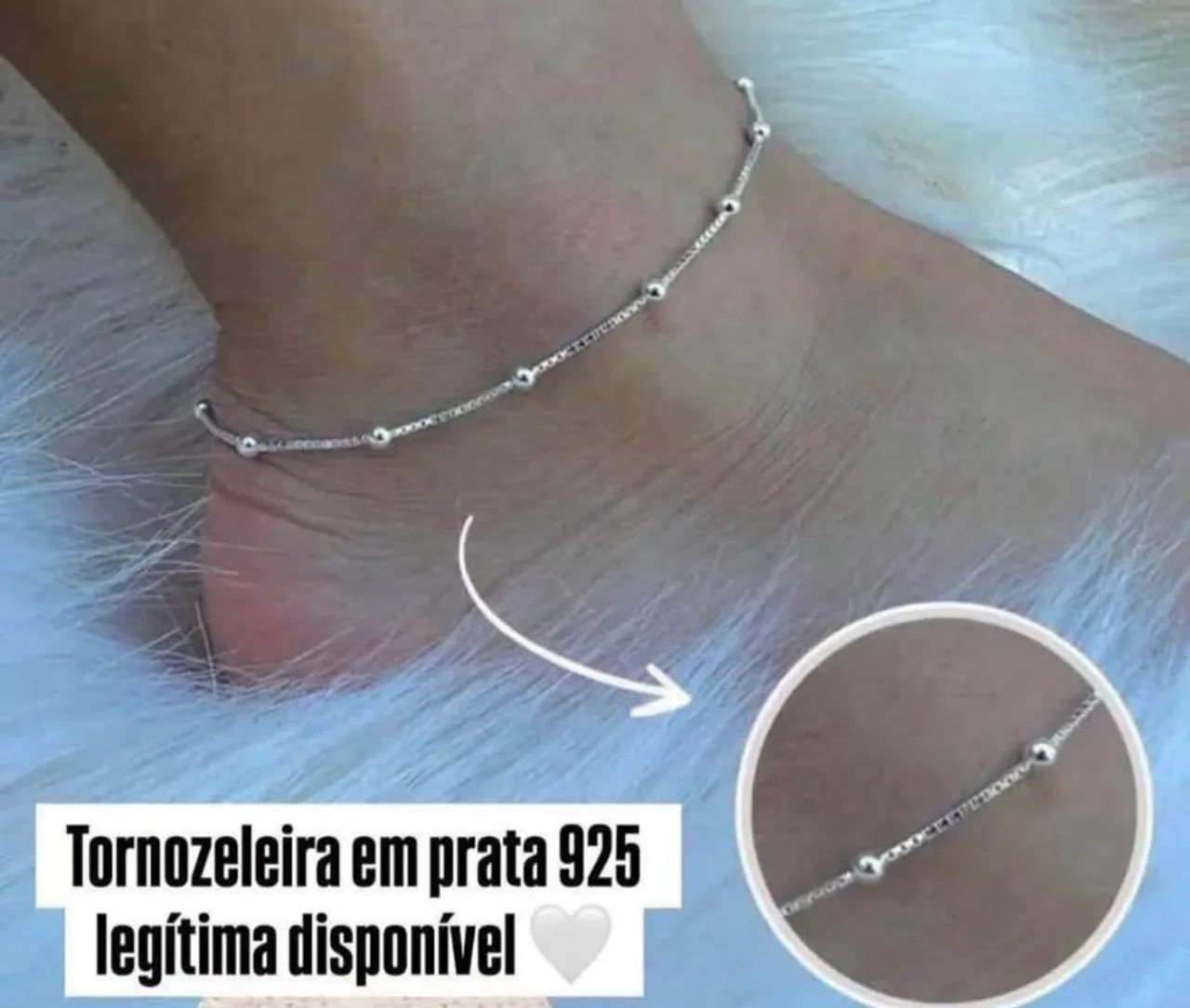Prata 925 legítima tornozeleira  - Foto 3