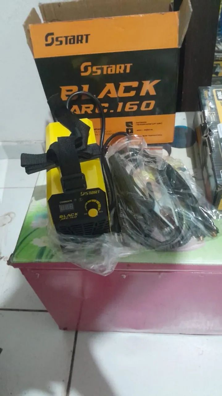Maquina de solda + Capacete + esmelhiradeira. - Foto 2