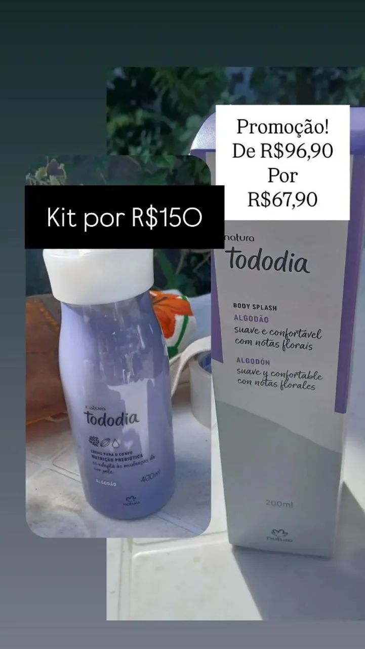 Kit Natura Tododia Algodão 