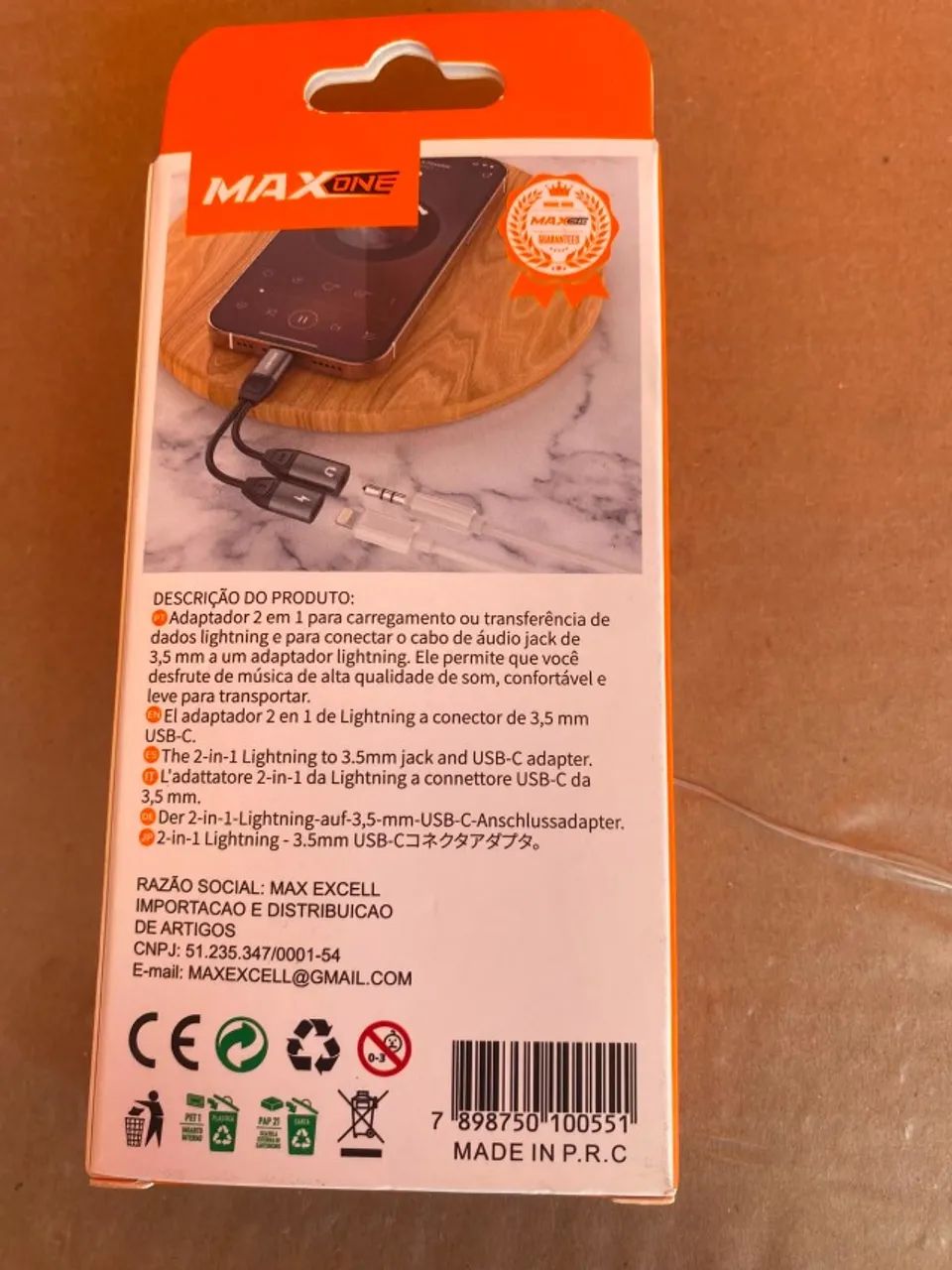 ADAPTADOR 2 EM 1 TOMADA LIGHTNING DE 3,5MM E LIGHTNING VALOR 30,00 - Foto 2