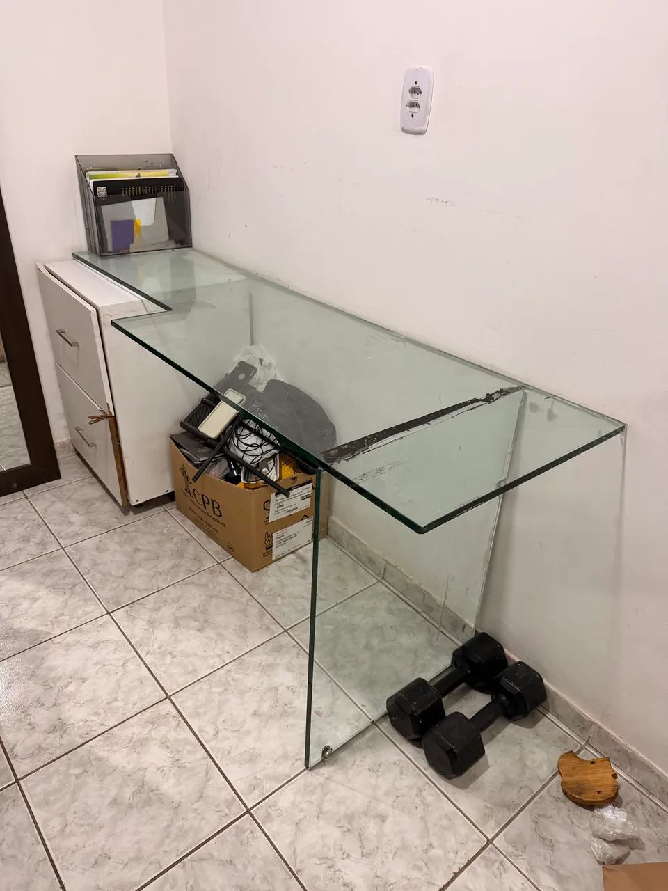 Mesa de trabalho ou estudo, de vidro - Foto 4