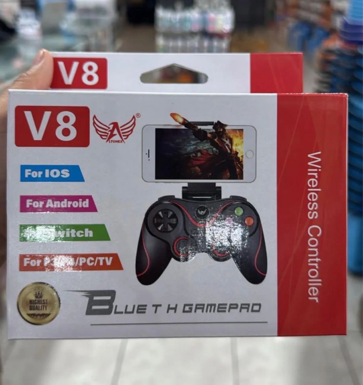 Controle Gamer Sem Fio Com Joystick Manete Bluetooth 2.4g