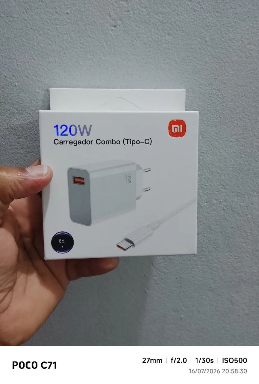 Carregador Celular Turbo Tipo C Novo 