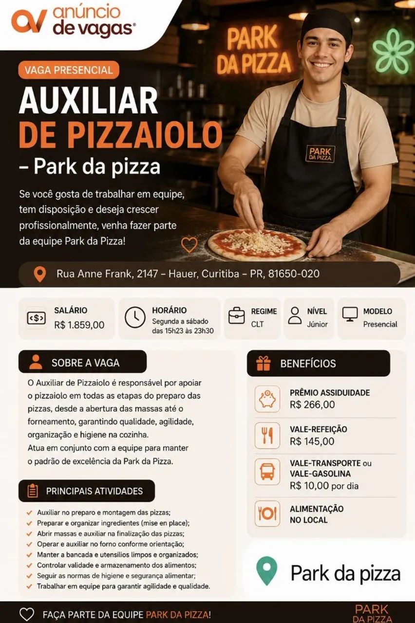 Vagas para restaurante 