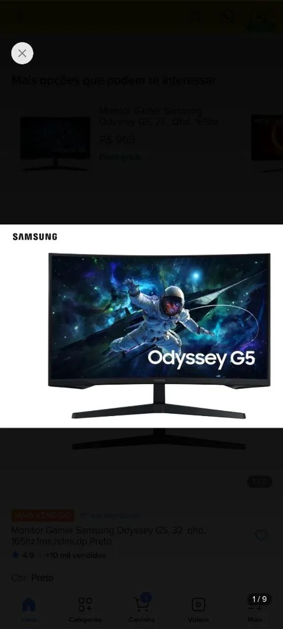 Monitor  Gamer Samsung Odyssey G5