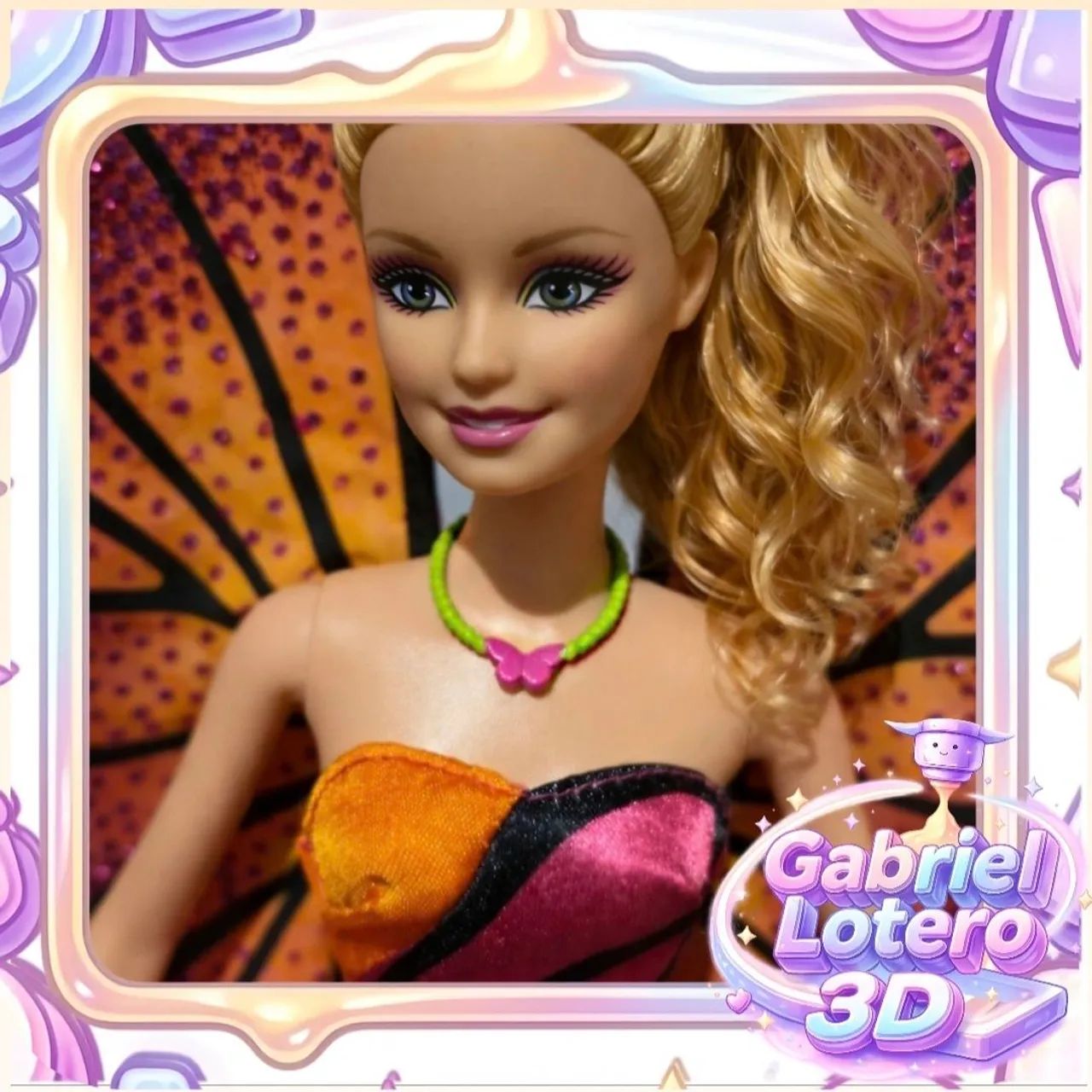 Colar para a boneca Barbie Butterfly - impressão 3D