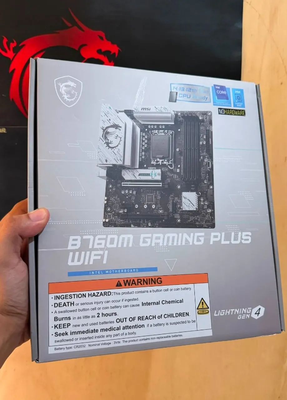 (NOVA) Placa mãe intel 12th 13th 14th B760m OC MSI Wifi 