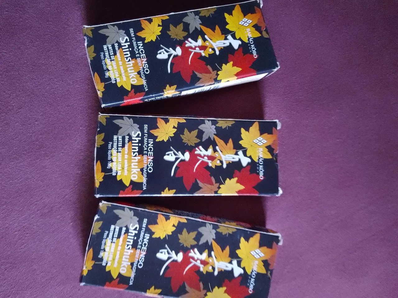Três caixas de incenso shinshuko 100g