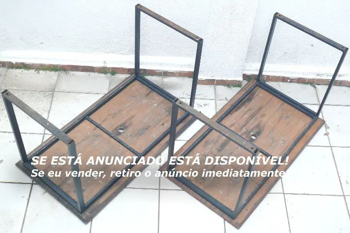 Mesa de madeira e ferro LEIA o anúncio - Foto 2