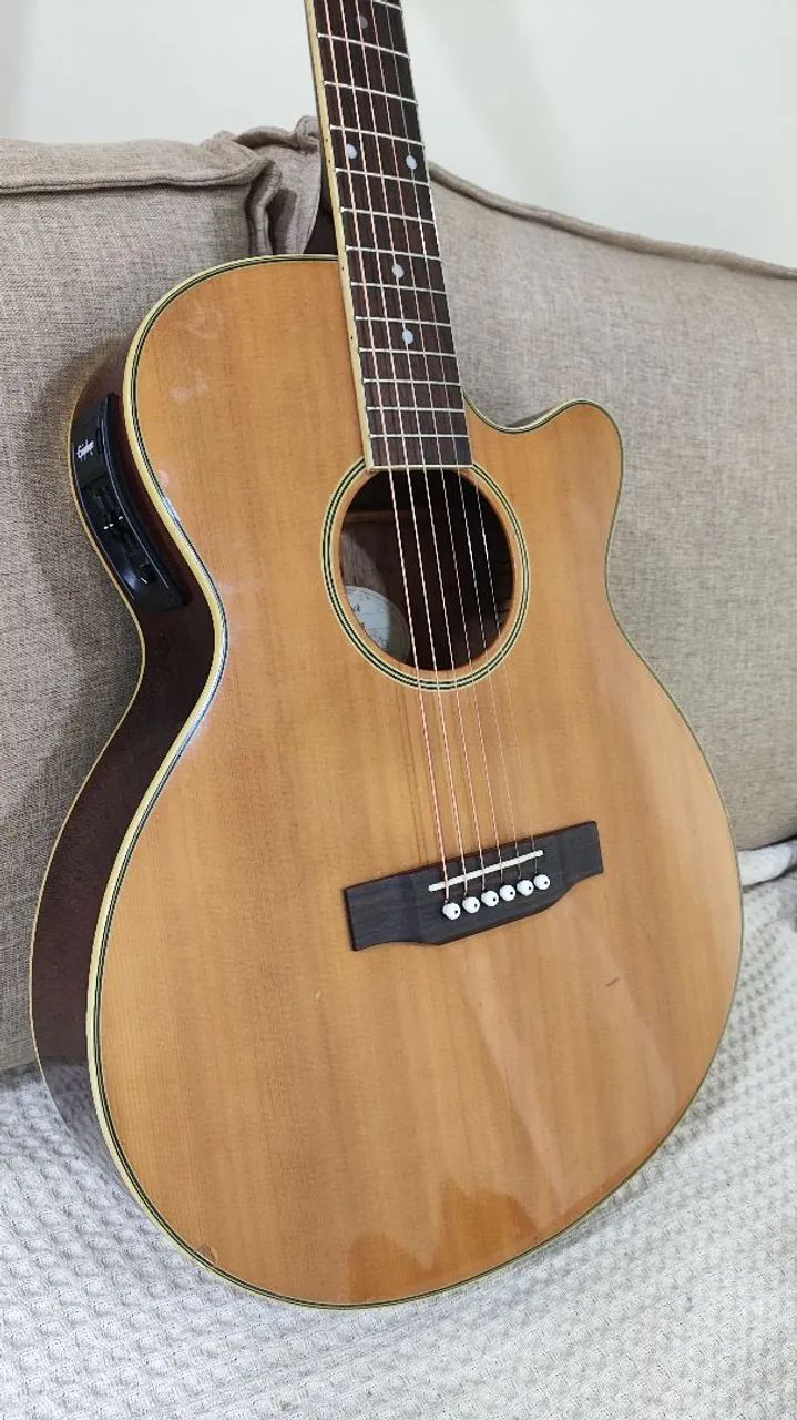 Violão epiphone pr-4e, cordas elixir