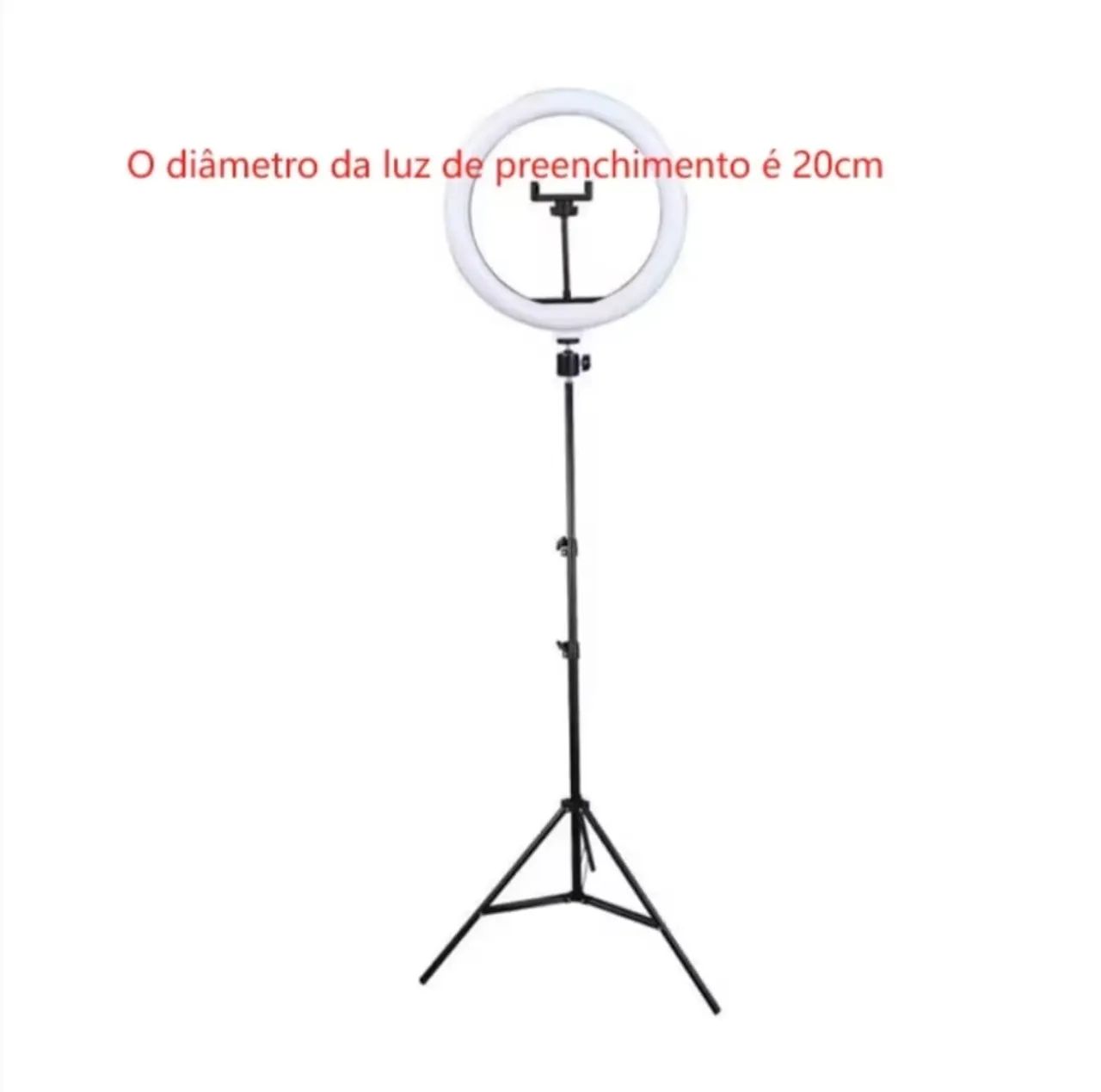 Ring Light 8 polegadas completa com tripé e suporte de celular. - Foto 3