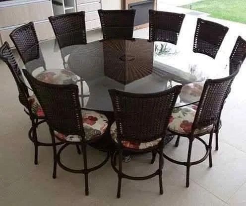 Conjunto de mesa em fibras sintéticas 