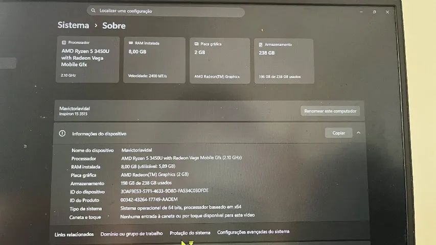 Notebook Dell Ispiron 15 3515 - Foto 4