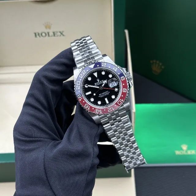  Relógio Rolex GMT Master II 126710BLRO Jubilee, ?Pepsi?RedBlue 40 Milímetros 