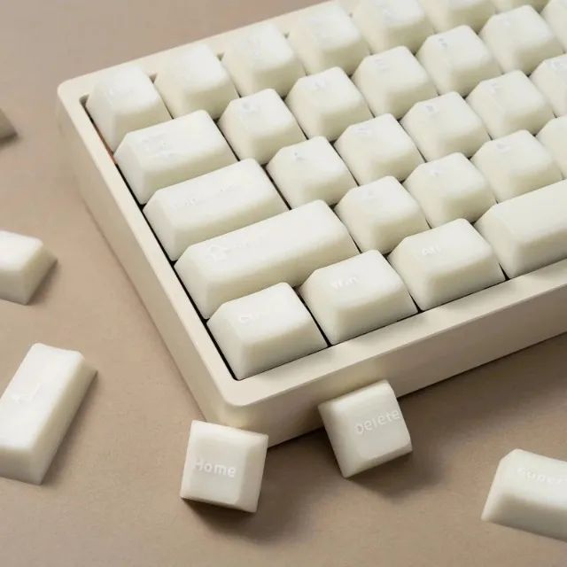 Keycaps PBT Tema Mármore Branco - Cherry Profile (114-154 teclas) - Foto 5