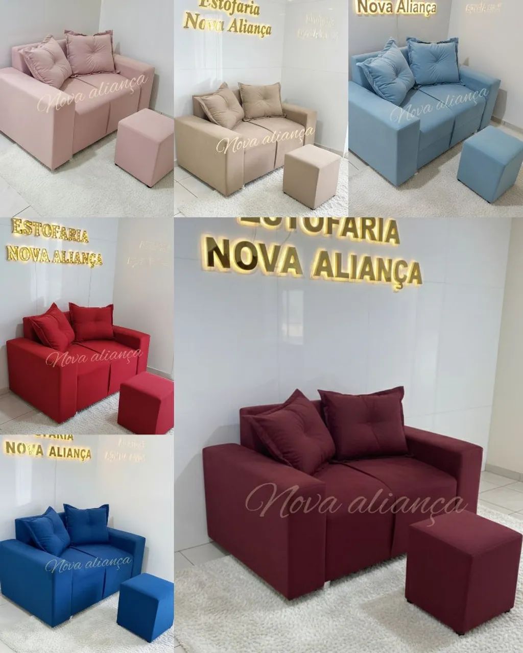 Sofá 2 lugares + puff de brinde entrega grátis em toda Manaus  - Foto 4