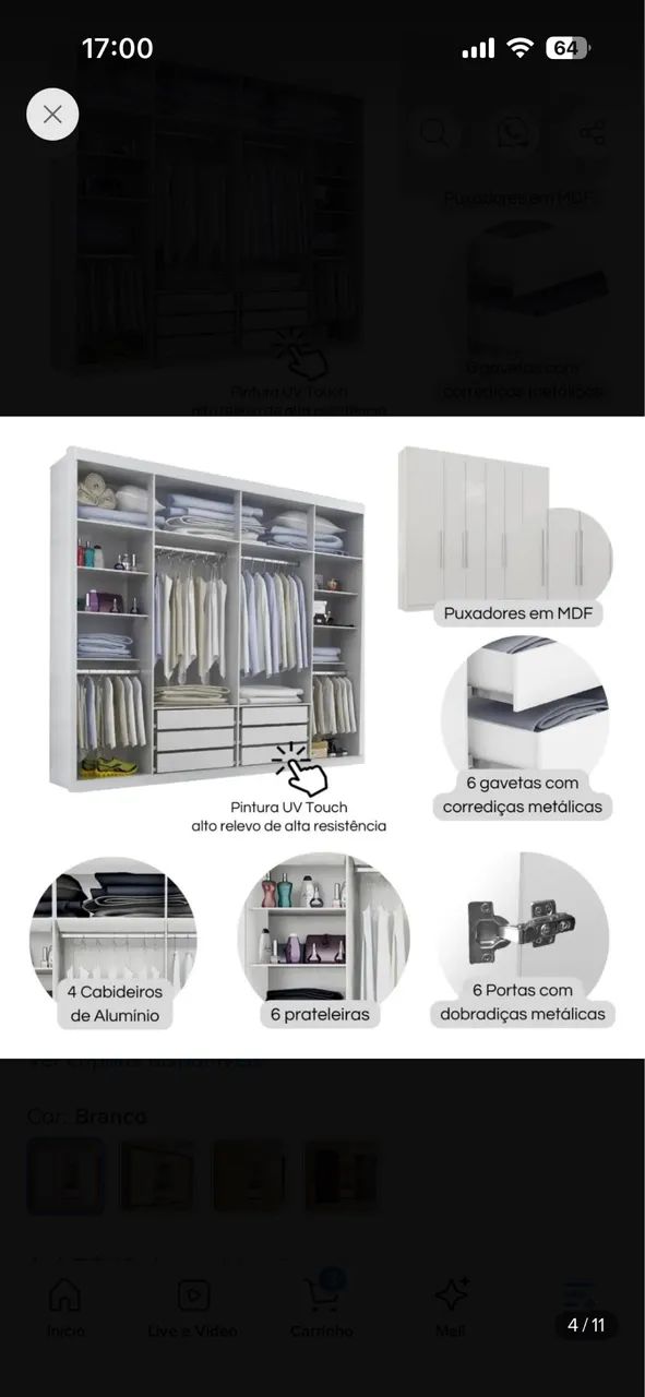 Guarda roupa 6 portas com espelho  - Foto 3
