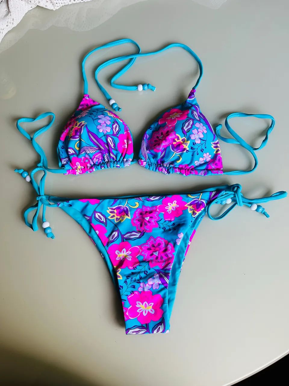Conjunto biquíni feminino estampado 