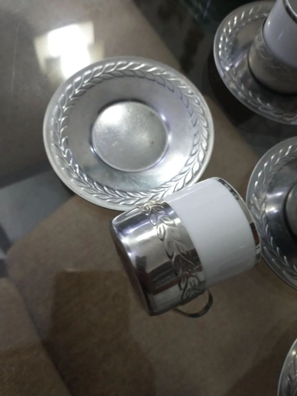 Jogo de xícara de café  porcelana de inox - Foto 4