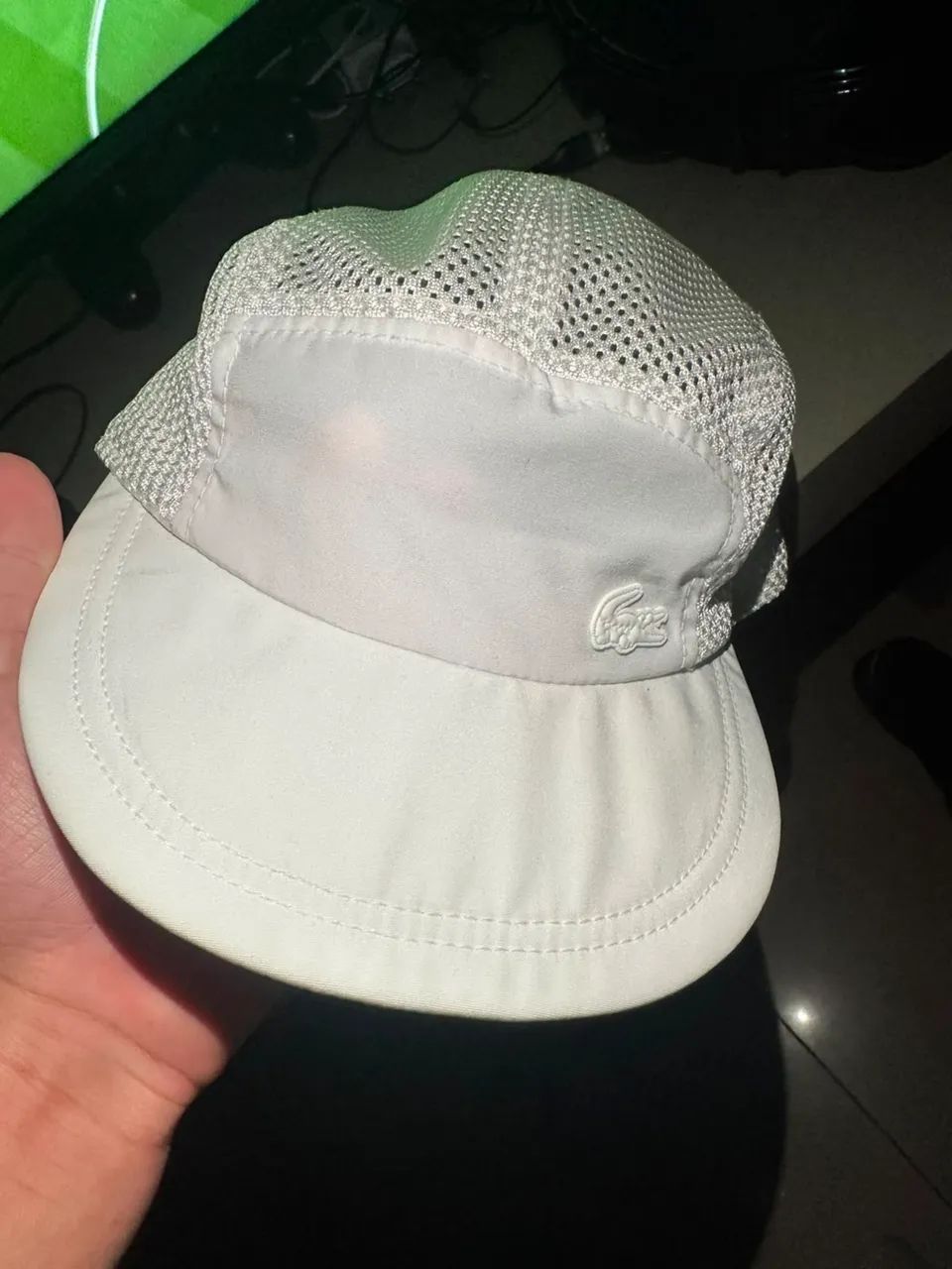 Boné Lacoste five panel branco (REDINHA)
