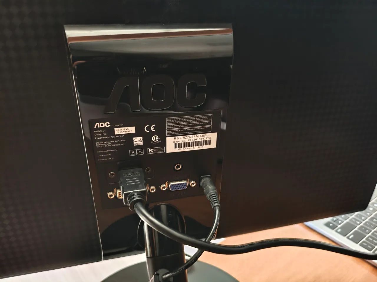 Monitor AOC 22 polegadas Full HD LED - HDMI, VGA e DVI - Funcionando - Foto 2