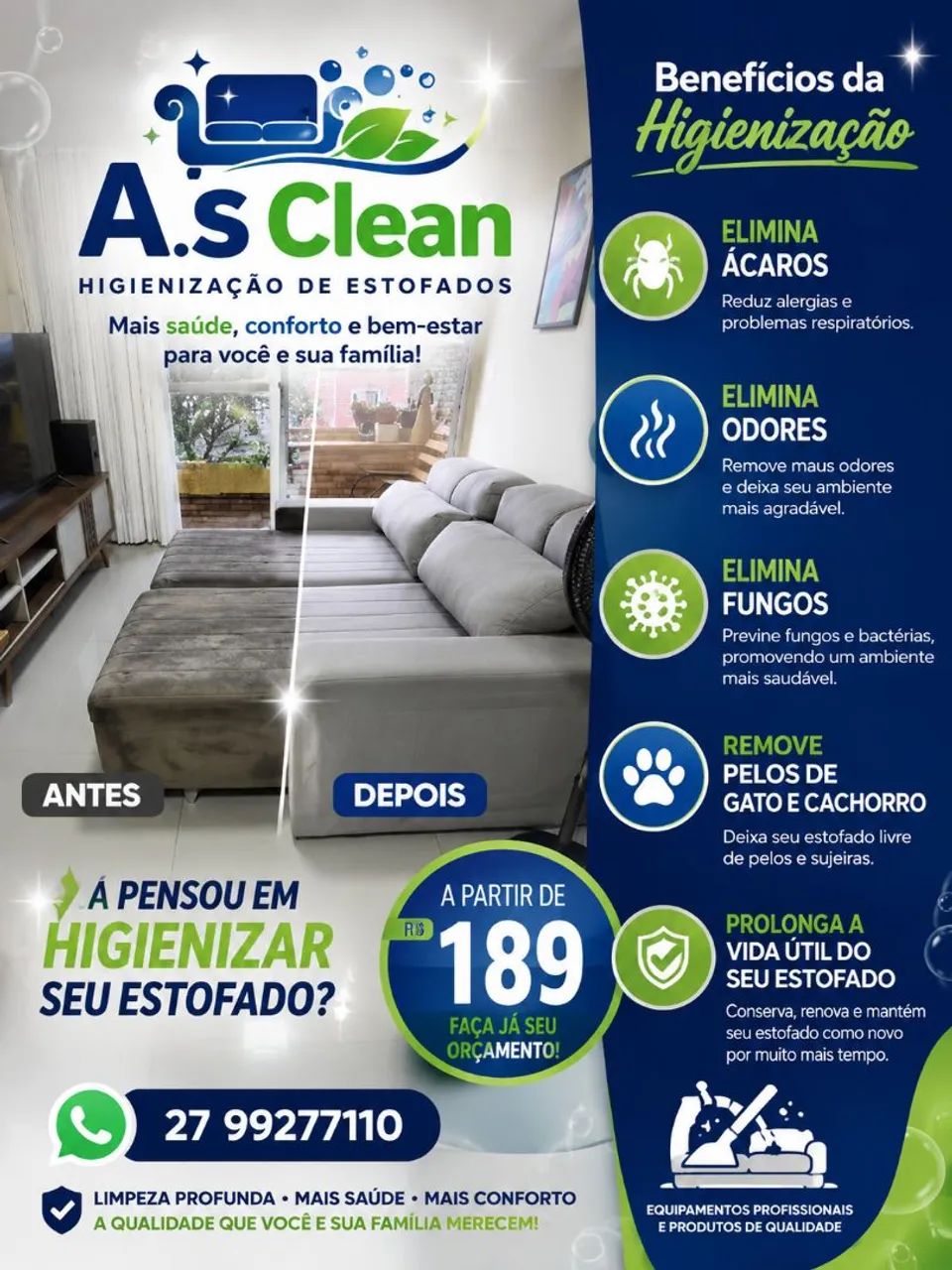 Limpeza e Higienização de estofados  - Foto 5
