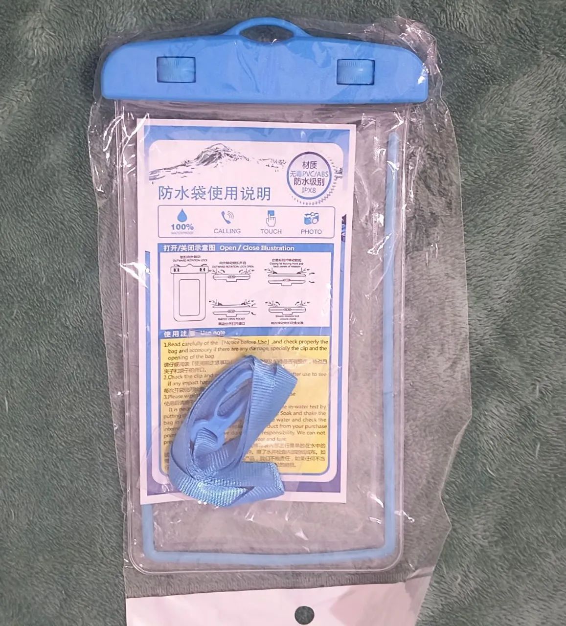 Bolsa capa de celular a prova d'água impermeável na cor azul - Foto 2