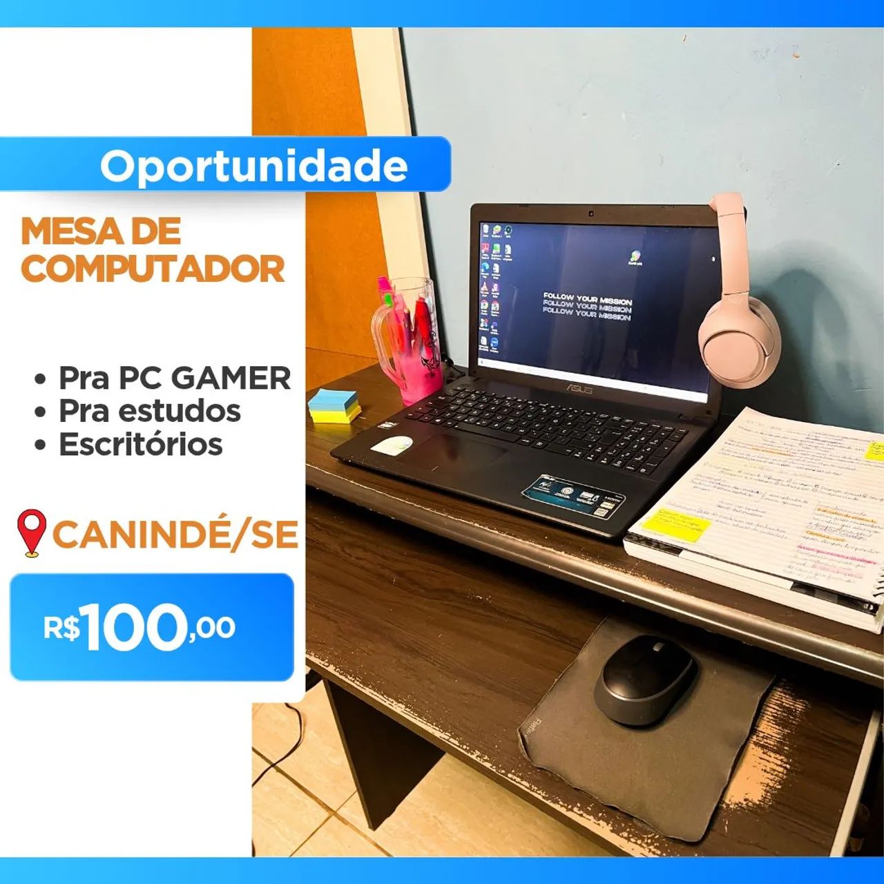 MESA DE COMPUTADOR/ ESCRIVANINHA