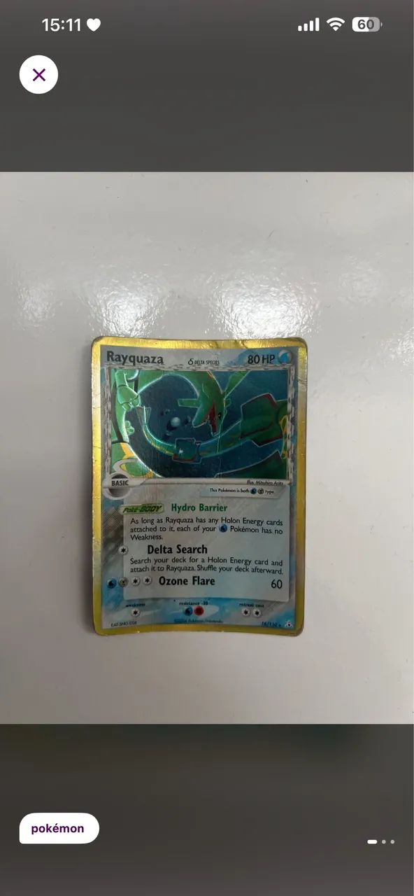 carta pokemon rayquaza delta species 16/110