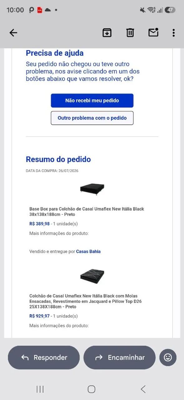 Cama de casa nova.