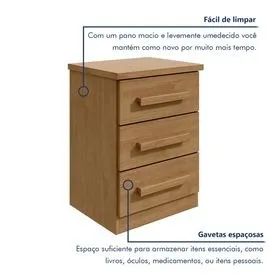 Mesa de Cabeceira Baião com 3 Gavetas - (Oferta)! - Foto 5