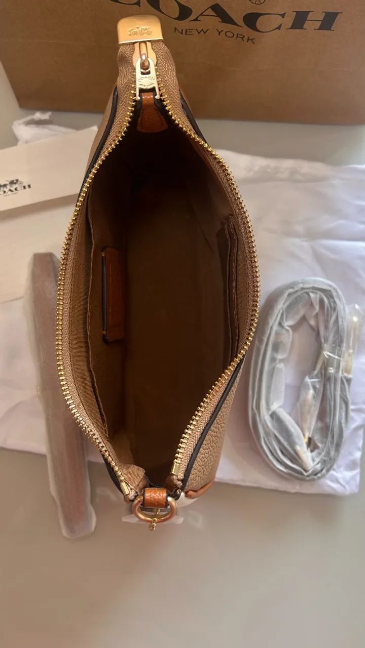 BOLSA COACH DUAL COLOR MARROM TERI - Foto 3