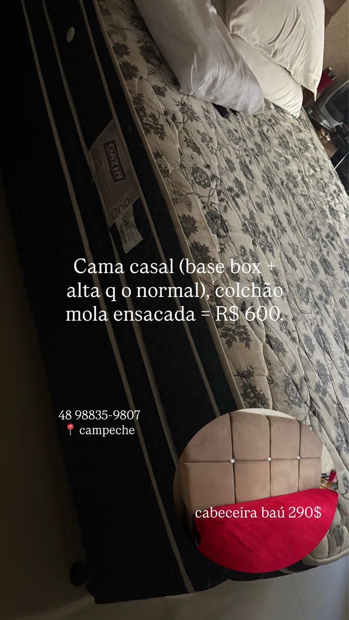 Cama box casal completa mola ensacada