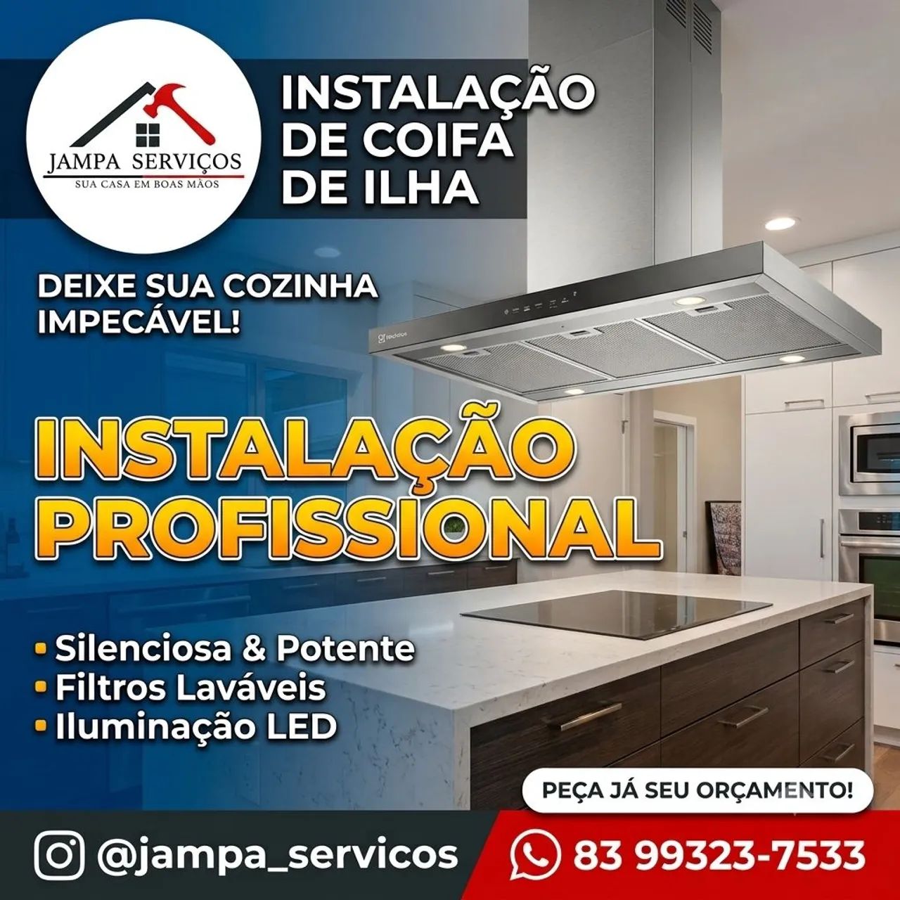 Coifa de ilha/parede Instalação profissional  - Foto 2