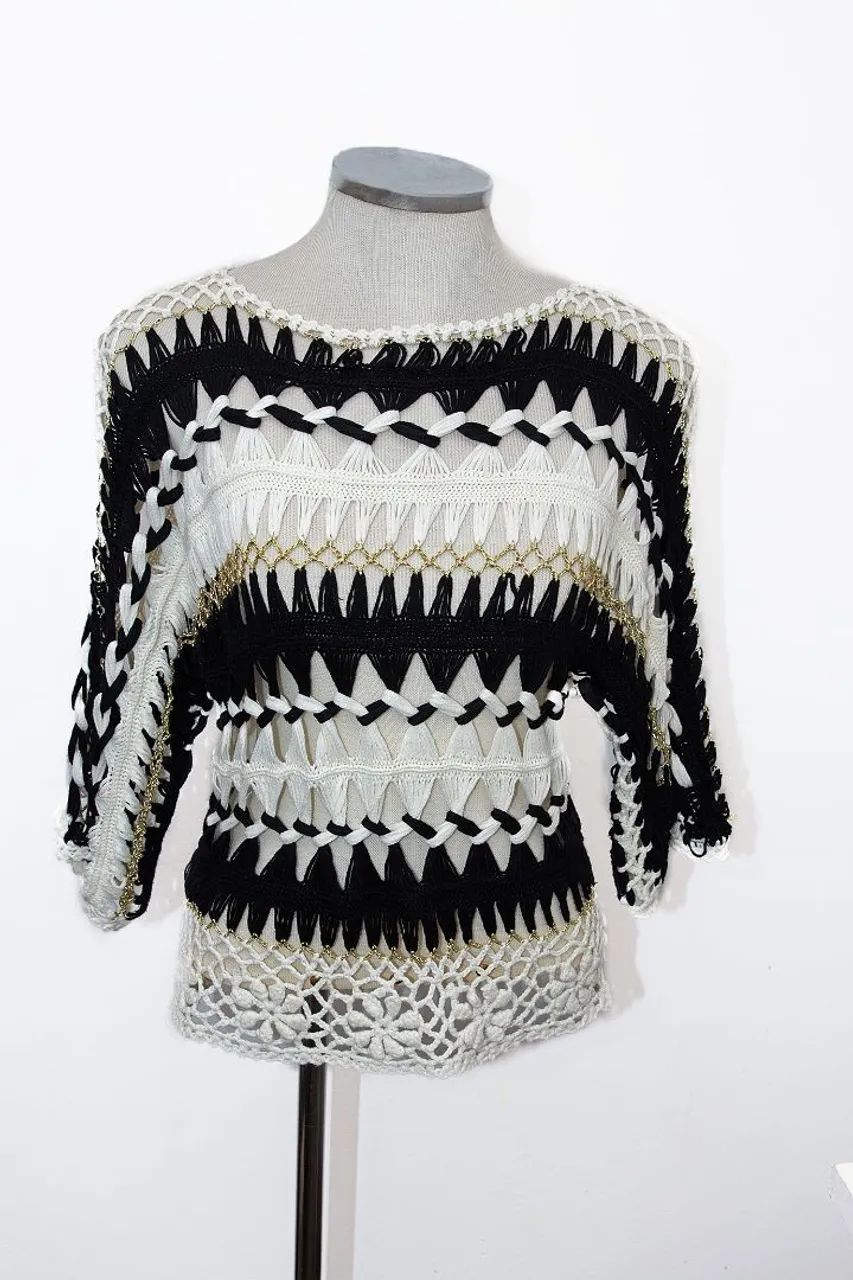 Blusa em crochê de grampo